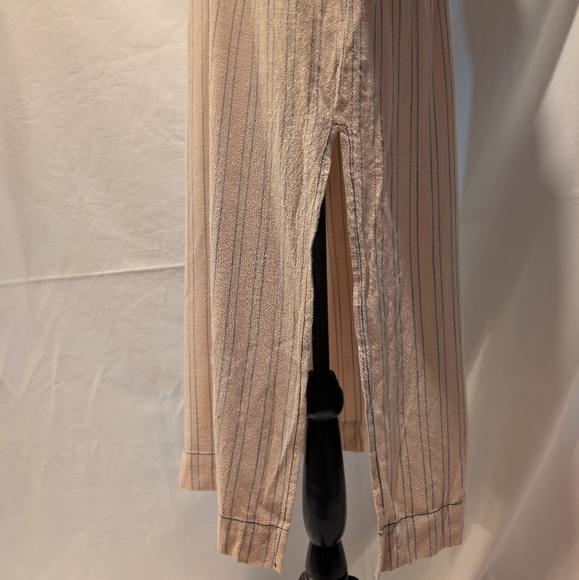 FP Free People Audrey linen blend stripe midi shirt dress (Belt Not Included) - Picture 6 of 13